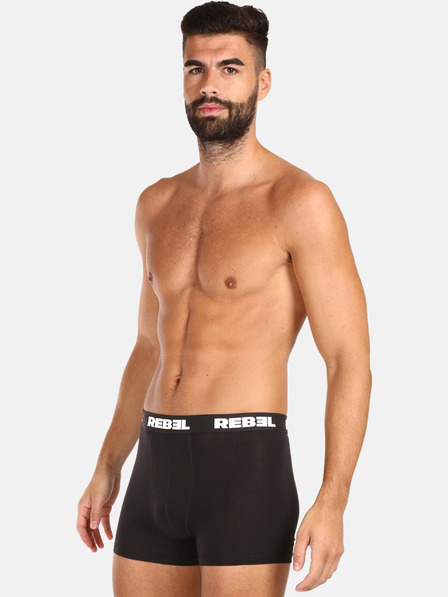 Nedeto Komplet treh moških boksarskih hlač Nedeto Rebel v črni barvi