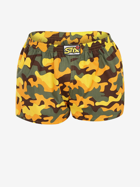 Styx Rumene ženske maskirne kratke hlače Styx art