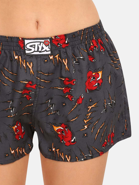 Styx Črne ženske kratke hlače Styx art Claws