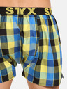 Styx Rumeno-modre moške kariraste kratke hlače Styx
