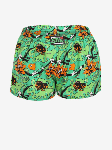 Styx Zelene vzorčaste ženske kratke hlače Styx art Tropic