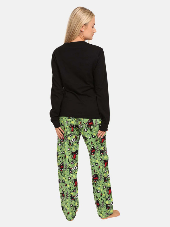 Styx Črno-zelena ženska pižama Styx Zombie