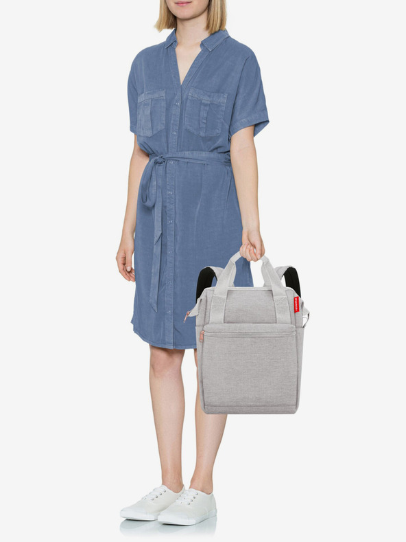 Reisenthel Svetlo siva žitna 2v1 Reisenthel Allrounder R Twist Sky rose nahrbtnik in torba