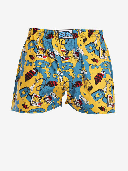 Styx Modre in rumene moške spalne hlače Styx art explode