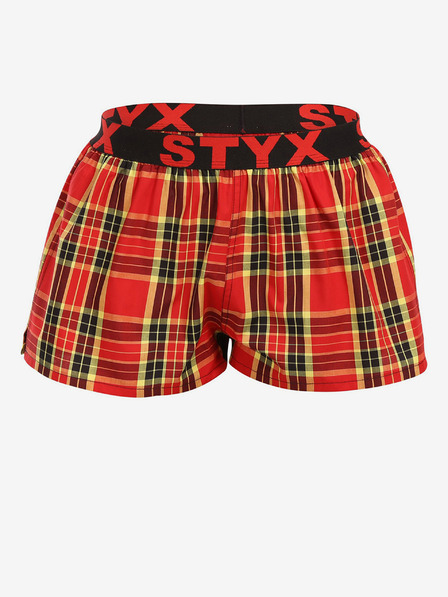 Styx Rdeče ženske kariraste kratke hlače Styx