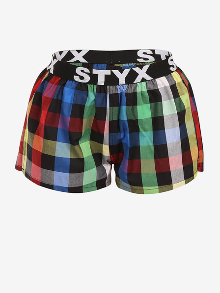 Styx Modro-zelene ženske kariraste kratke hlače Styx