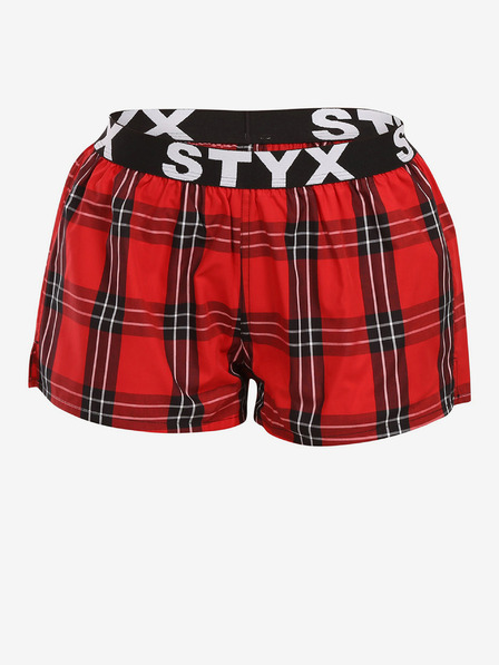 Styx Rdeče ženske kariraste kratke hlače Styx