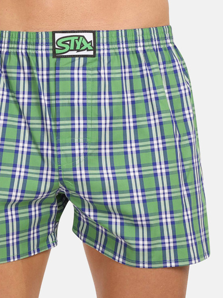 Styx Zelene moške kariraste kratke hlače Styx
