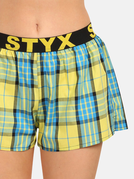 Styx Rumene ženske kariraste kratke hlače Styx