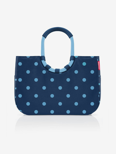 Reisenthel Temno modra ženska torba s pikami Reisenthel Loopshopper L Frame Mixed Dots