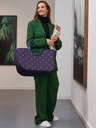 Reisenthel Temno modra ženska torba s pikami Reisenthel Loopshopper L Frame Mixed Dots