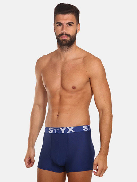 Styx Komplet treh moških boksarskih hlač v temno modri barvi STYX