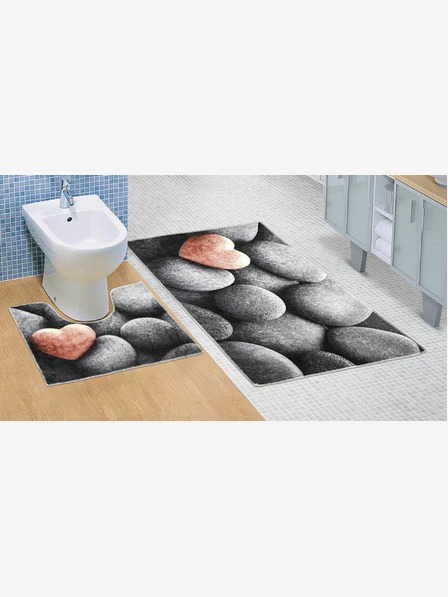 Bellatex Podloga za kopalnico in stranišče Temni kamni 3D Bellatex