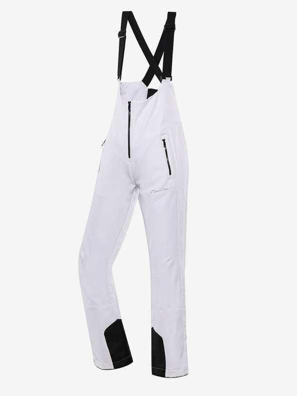 ALPINE PRO Ženske smučarske softshell hlače z membrano ALPINE PRO GERANA bele barve