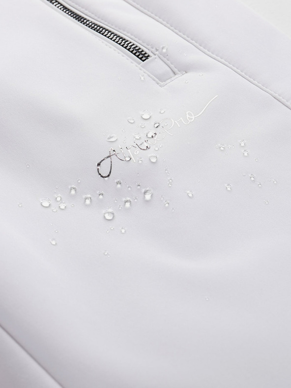 ALPINE PRO Ženske smučarske softshell hlače z membrano ALPINE PRO GERANA bele barve