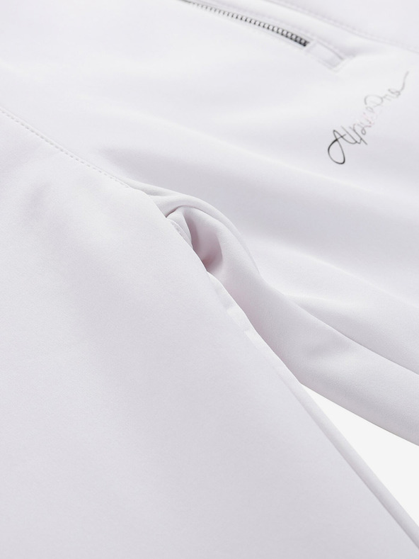 ALPINE PRO Ženske smučarske softshell hlače z membrano ALPINE PRO GERANA bele barve