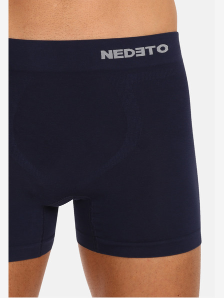Nedeto Komplet petih moških brezšivnih bambusovih boksaric v temno modri barvi Nedeto