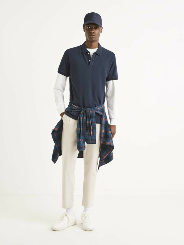 Celio Temno modra moška polo majica Celio