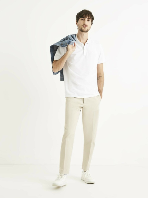 Celio Bela moška polo majica Celio