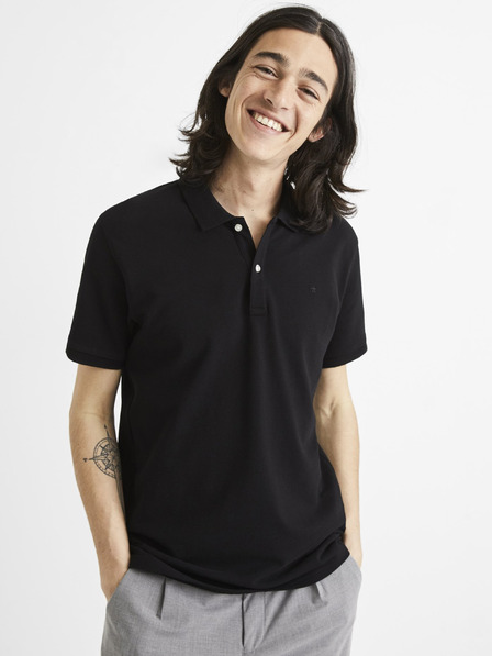 Celio Črna moška polo majica Celio Teone