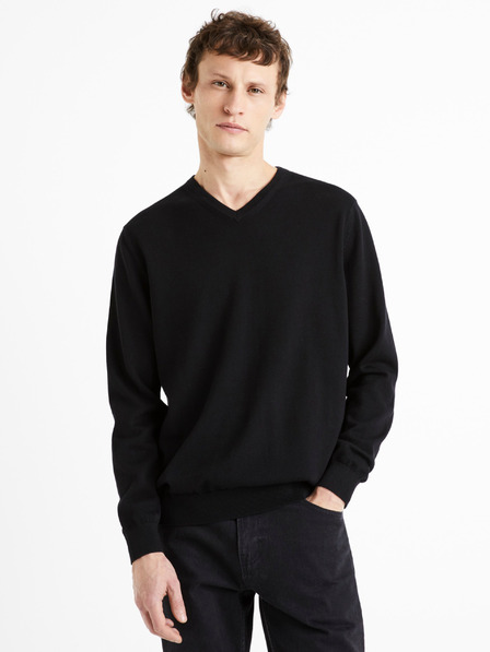 Celio Črn moški pulover Celio Decotonv