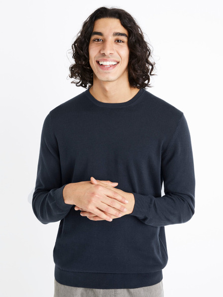 Celio Temno moder moški pulover Celio Decoton