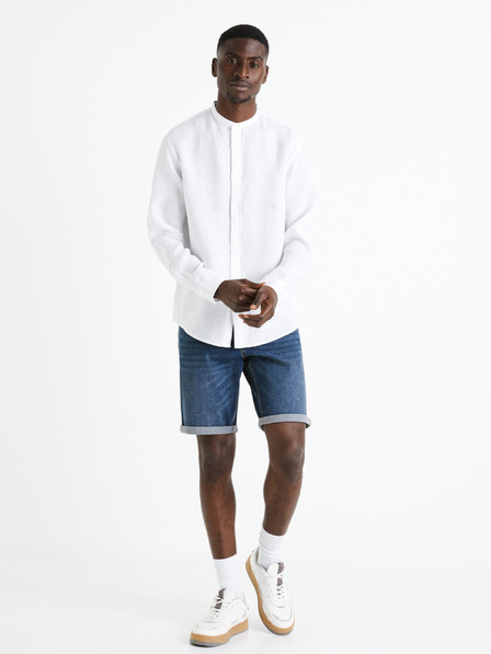 Celio Bela moška lanena srajca Celio Damaolin