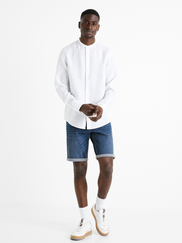 Celio Bela moška lanena srajca Celio Damaolin