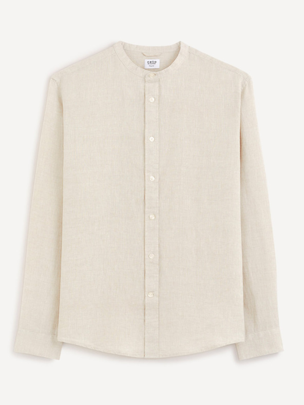 Celio Bež moška platnena majica Celio Damaolin