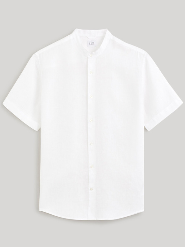 Celio Bela moška lanena srajca Celio Damopoc