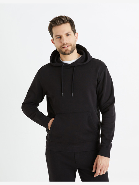 Celio Črna moška majica s kapuco Celio Fesix