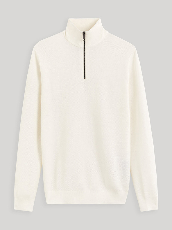 Celio Krem moški pulover s pokončnim ovratnikom Celio Celim