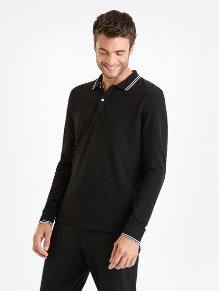 Celio Črna moška osnovna polo majica Celio Decolml