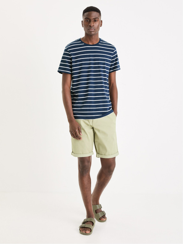 Celio Temno modra moška osnovna majica Celio Gebaser