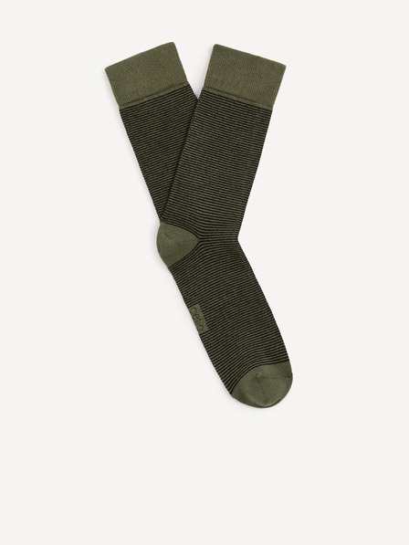 Celio Kaki moške črtaste nogavice Celio Vicaire