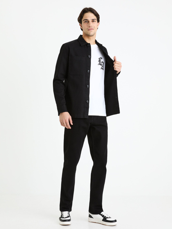 Celio Črne moške kavbojke ravnega kroja Celio C15