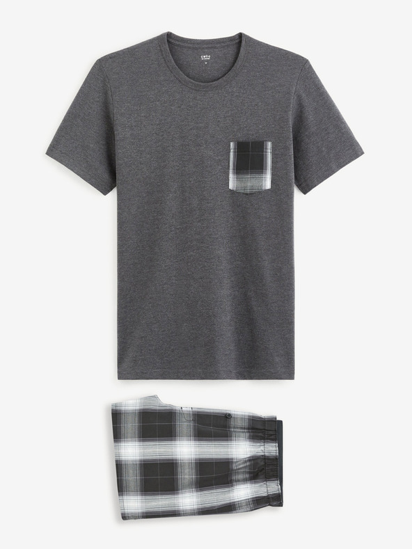 Celio Siva moška karirasta kratka pižama Celio Gipyshort2