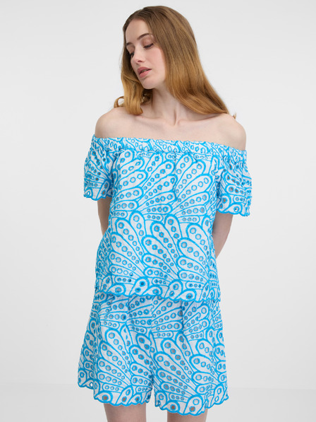 Orsay Modra ženska vzorčasta bluza ORSAY