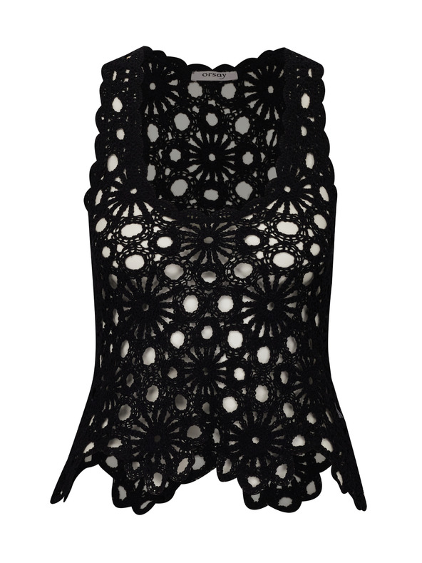 Orsay Črna ženska kvačkana majica ORSAY