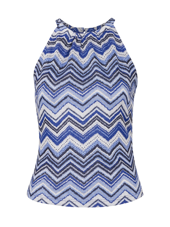 Orsay Modra vzorčasta ženska majica ORSAY