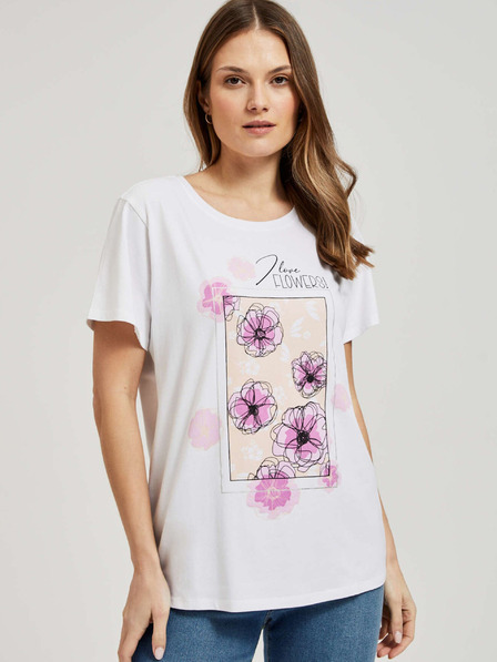 Moodo Ženska majica s cvetličnim potiskom Moodo