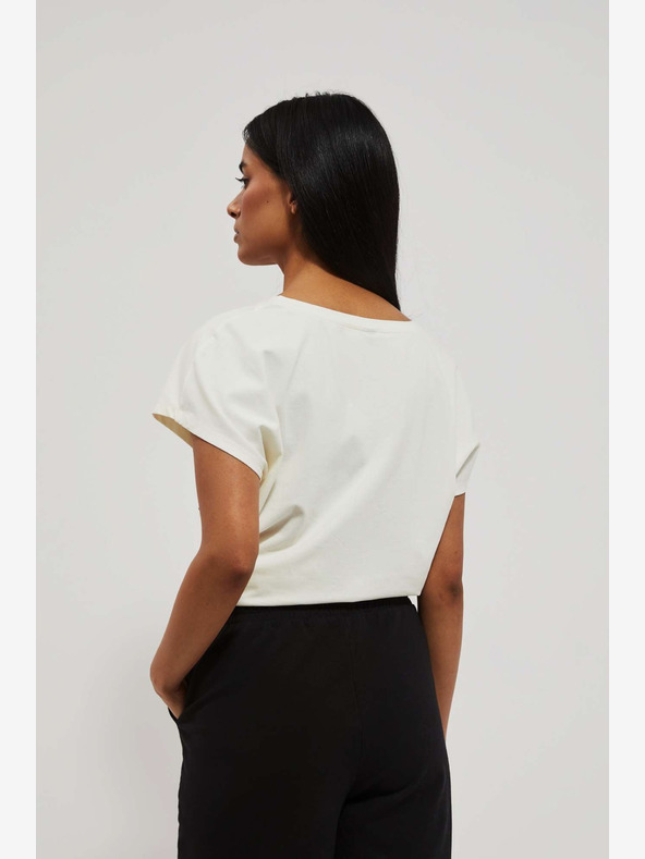 Moodo Bela potiskana majica Moodo