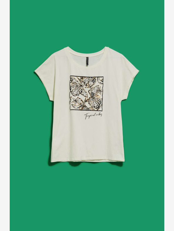 Moodo Bela potiskana majica Moodo