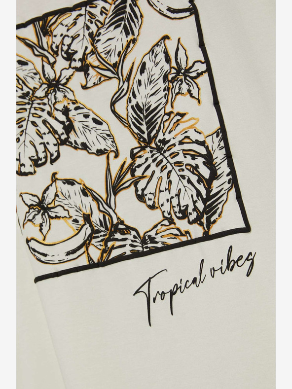 Moodo Bela potiskana majica Moodo