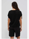 Moodo Črna ženska majica z odprtinami Moodo