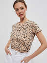 Moodo Bež ženska vzorčasta majica Moodo