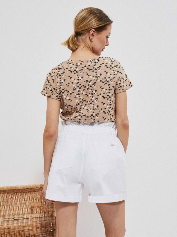 Moodo Bež ženska vzorčasta majica Moodo