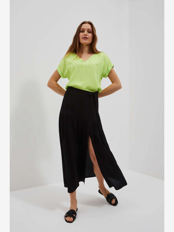 Moodo Zelena majica z V-izrezom Moodo