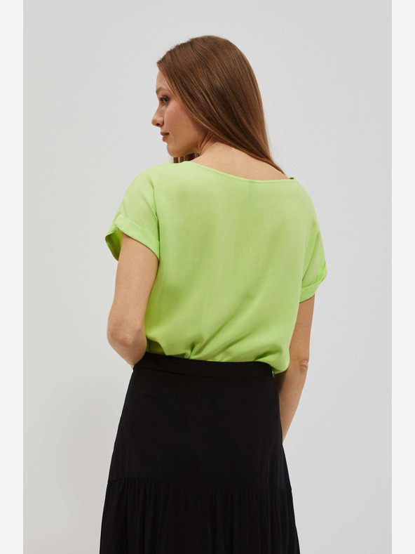 Moodo Zelena majica z V-izrezom Moodo