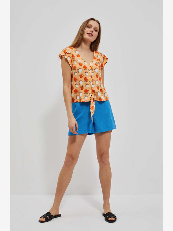 Moodo Oranžna vzorčasta majica Moodo
